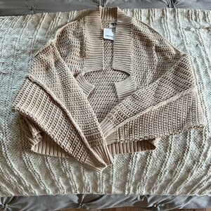Free People Textured Knit Cardigan in Beige